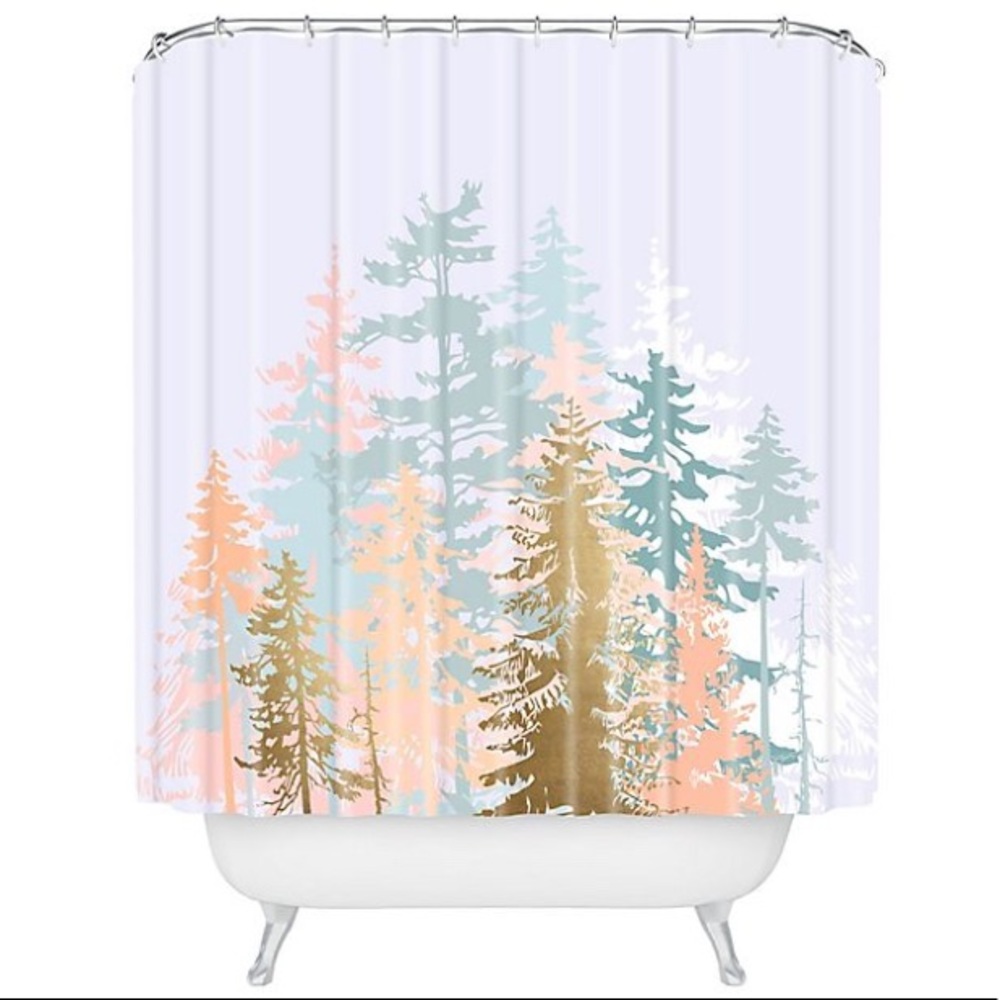 Deny Designs Blush Forest 72” Wide Shower Curtain